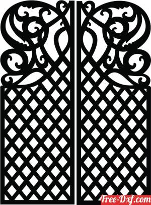 download decorative pattern gate door wall screen free ready for cut