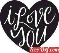 download I love you Heart Sign valentine free ready for cut