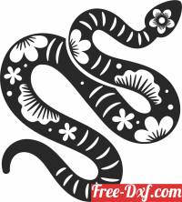 download serpent snake with flowers clipart free ready for cut