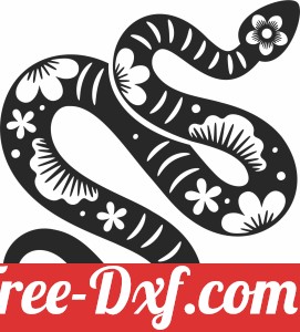 serpent snake with flowers clipart