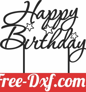 Happy birthday cake stake