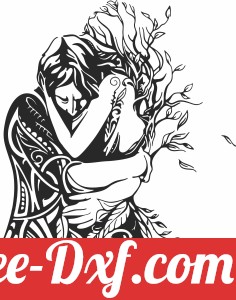 couple women tree love scene