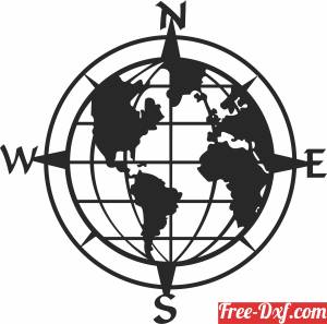 download compass globe world map free ready for cut