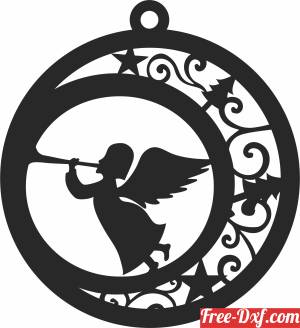 download angel Christmas ornaments free ready for cut