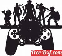 download Gaming PUBG wall vinyl clock free ready for cut