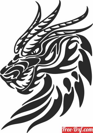 download tribal dragon face clipart free ready for cut