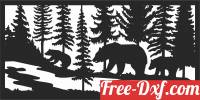 download bears forest scene wall decor free ready for cut