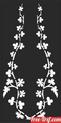 download flowers decorative wall screen pattern panel free ready for cut