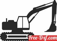 download excavator Silhouette free ready for cut