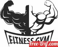 download Muscular Bodybuilder wall fitness sign free ready for cut