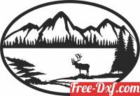 download outdoor elk landscape scene free ready for cut
