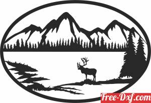 download outdoor elk landscape scene free ready for cut