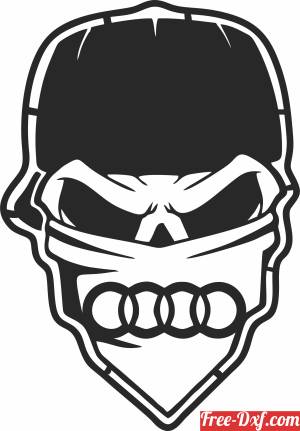 download skull with audi logo free ready for cut