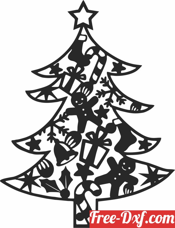 Download Christmas tree clipart l8j2a High quality free Dxf files