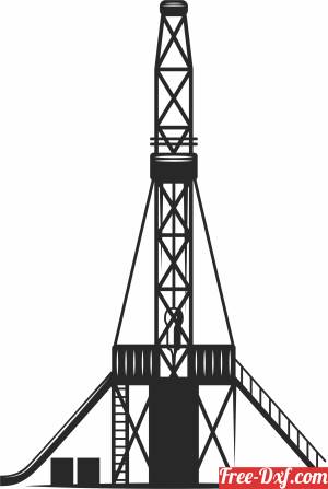 download oil rig silhouette free ready for cut