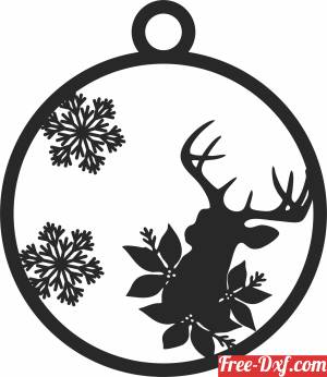 download deer Christmas ornaments free ready for cut
