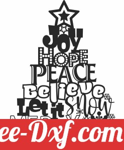 christmas words tree decor