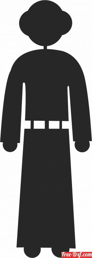 download pricess leia Star Wars figure clipart free ready for cut