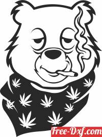 download Smoking Cannabis Bear free ready for cut