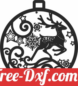 christmas deer snowflake ornament clipart