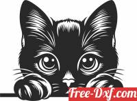 download cute Black Cat Silhouette art free ready for cut
