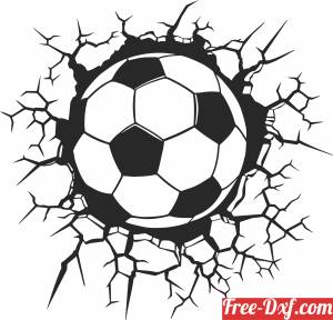 download Soccer Ball Crashing On Wall art free ready for cut