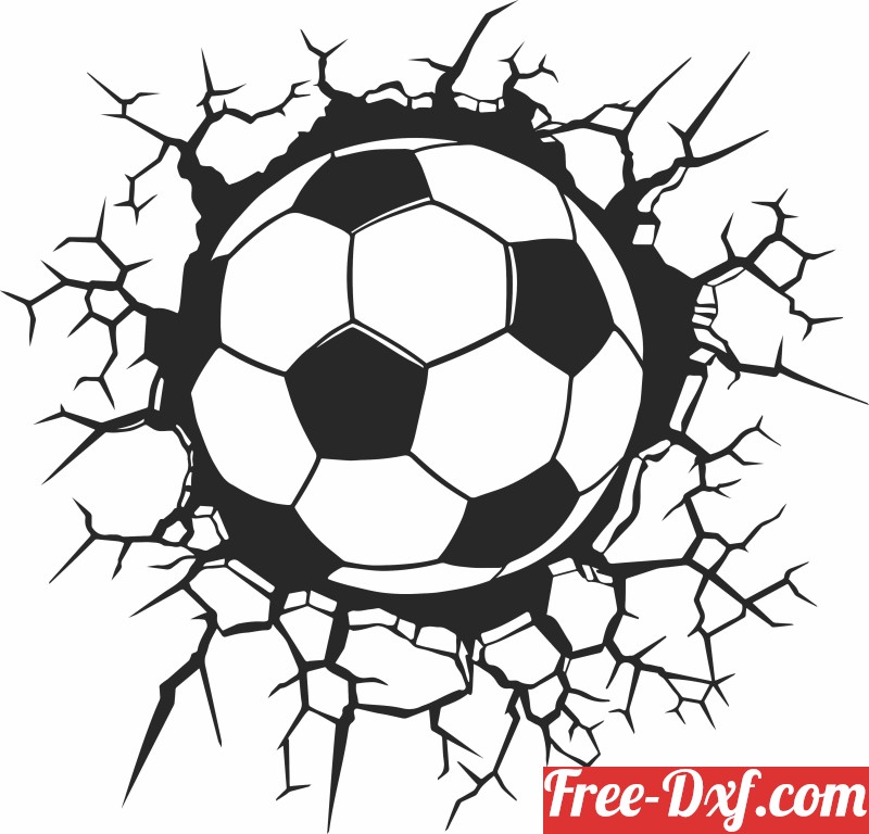 Download Soccer Ball Crashing On Wall art dxf lR4Iv High quality