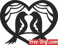 download birds on heart clipart free ready for cut