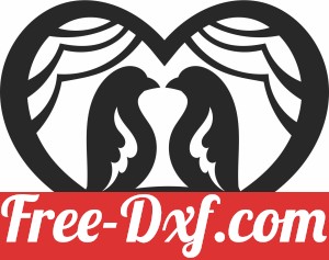 birds on heart clipart