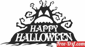 download happy halloween Spooky tree free ready for cut