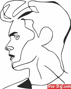 download line drawing man art free ready for cut