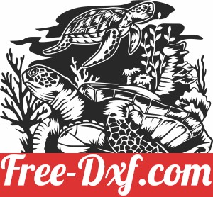 sea turtle underwater clipart
