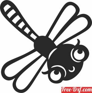download cartoon dragonflies silhouette free ready for cut