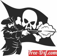download pirate with weapon gun clipart free ready for cut