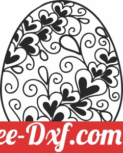 Easter egg hearts clipart