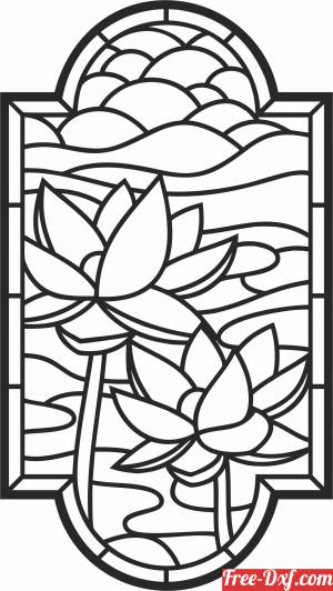 download Lotus flower panel free ready for cut