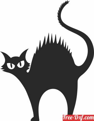 download Black halloween Cat clipart free ready for cut