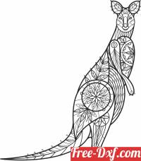 download decorative kangaroo free ready for cut