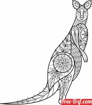 download decorative kangaroo free ready for cut