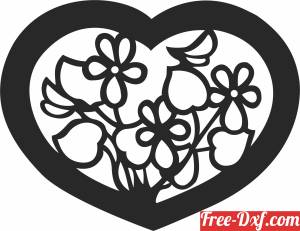 download heart with flowers clipart free ready for cut