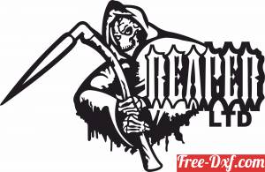 download Grim Reaper skull vector free ready for cut