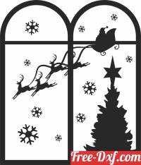 download Christmas Window Scene free ready for cut