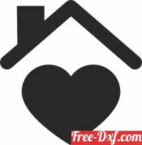 download House with heart clipart free ready for cut