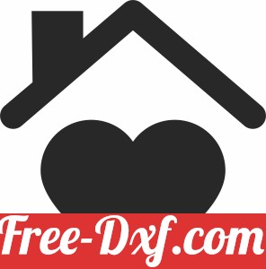 House with heart clipart