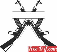 download weapon Gun Monogram custom name free ready for cut