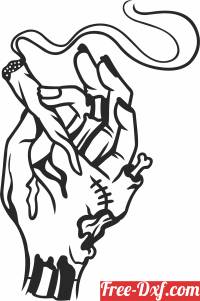 download skeleton hand holding a rolled cigarette free ready for cut