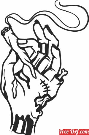 download skeleton hand holding a rolled cigarette free ready for cut