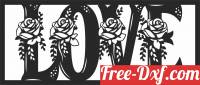 download love floral panel free ready for cut