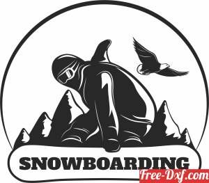 download Snowboarding Mountains Logo free ready for cut