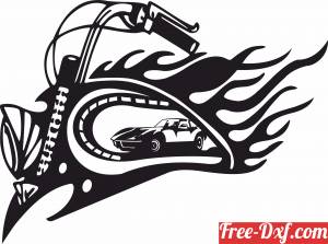 download Motorcycle harley with car clipart free ready for cut